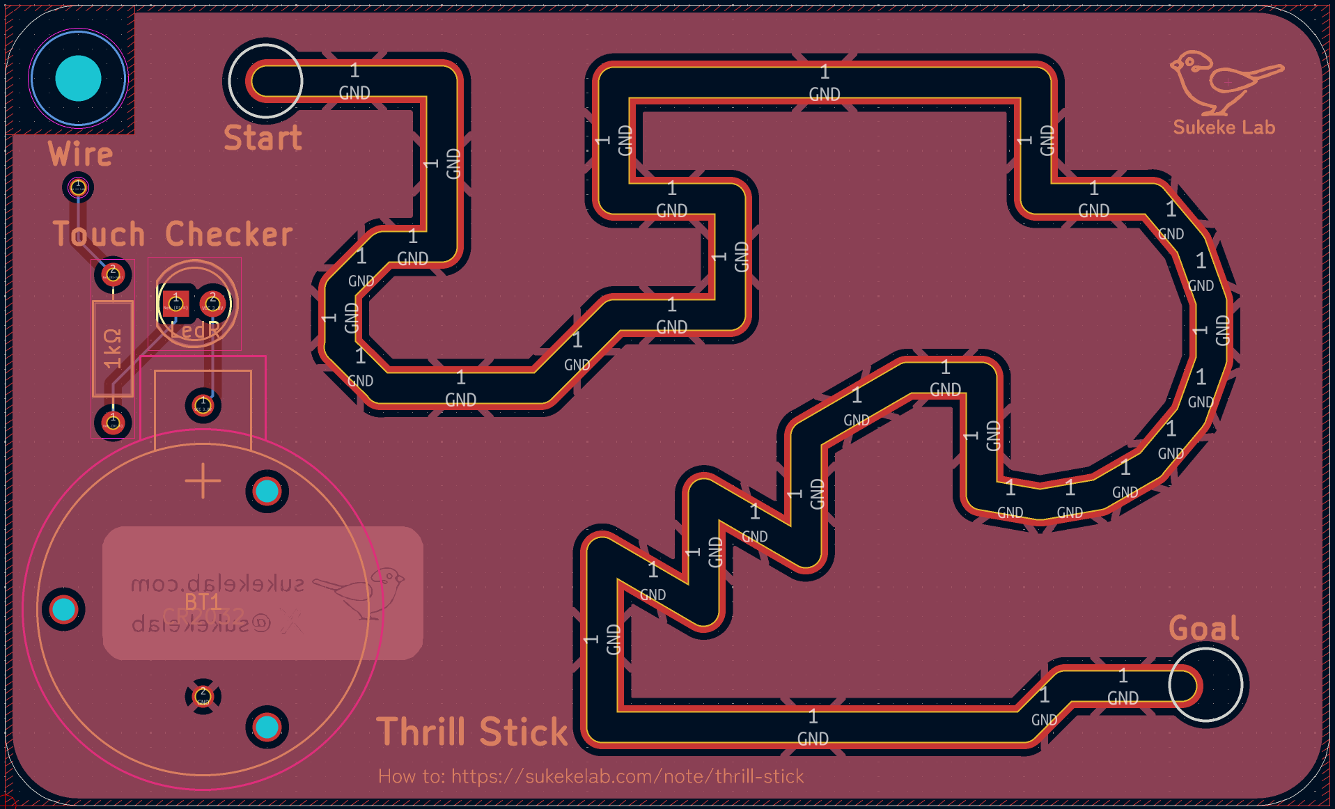 Thrill Stick PCB Layout